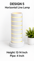 White Horizontal Line PVC Pipe Table Lamp | .