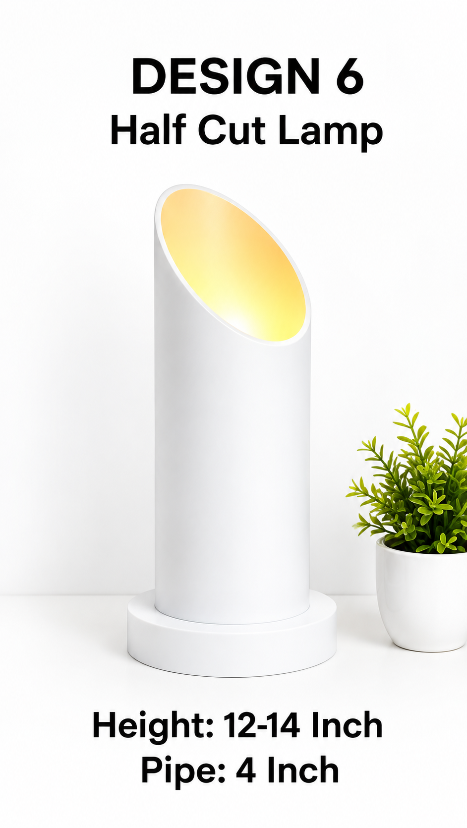 White Half Cut PVC Pipe Lamp – Modern &amp; Stylish Home Decor
