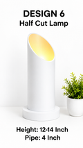 White Half Cut PVC Pipe Lamp – Modern &amp; Stylish Home Decor