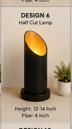 White Half Cut PVC Pipe Lamp – Modern &amp; Stylish Home Decor